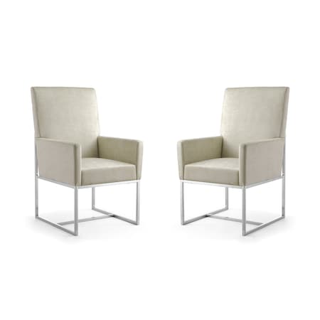 Manhattan Comfort Element Dining Armchair in Champagne, PK2 2-DC029-OM